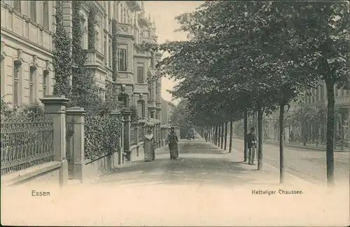 Ansichtskarte Essen (Ruhr) Kettwiger Chaussee - Stadtvillen 1906