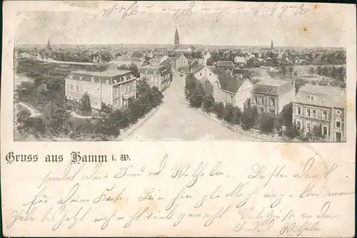 Ansichtskarte Hamm (Westfalen) Straßenpartie 1899