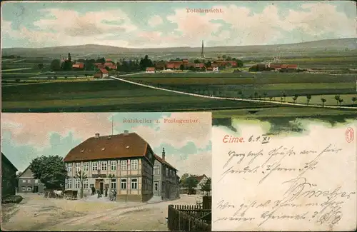 Ansichtskarte Eime Lk Hildesheim Stadt, Ratskeller u. Postagentur 1912