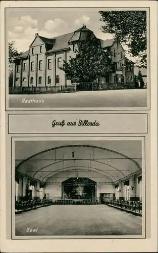 Ansichtskarte Billroda-Finne Burgenlandkreis 2 Bild Gasthaus und Saal 1953
