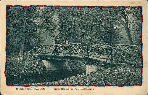 Niederschönhausen-Berlin Neue Brücke im Kgl. Schlosspark NIEDERSCHÖNHAUSEN 1910