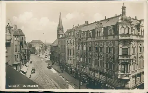 Ansichtskarte Solingen Mühlenplatz aus der Vogelschau-Perspektive 1930