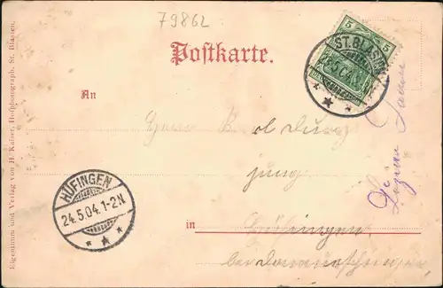 Ansichtskarte Höchenschwand Ortsansichten, Gasthaus Zum Hirschen 1904