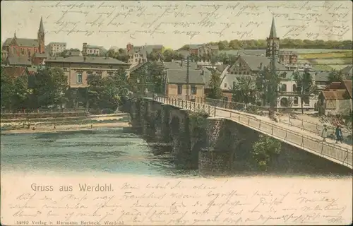 Ansichtskarte Werdohl Straßenpartie, Brücke 1903