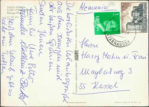 Tarragona Bodega Marti in Cunit Umland Tarragona Costa Dorada 1975