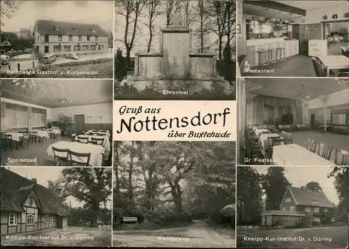 Nottensdorf Mehrbild-AK Hotel Bellmann Gasthof u. Kurpension 1955