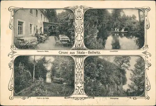 Ansichtskarte Bellwitz-Löbau Bělecy 4 Bild Restaurant Skala 1926