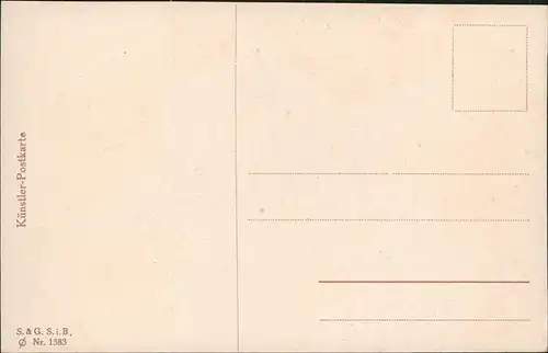 Ansichtskarte  Künstlerkarte Scherzkarte Daheim in meiner stillen Klause 1918