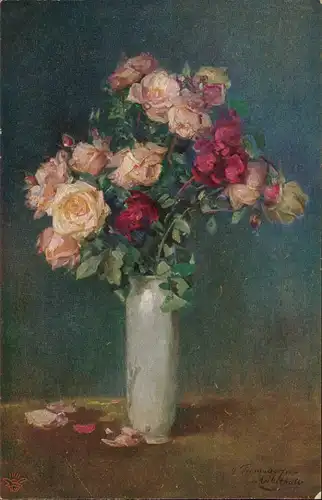 Künstlerkarte „Blumen" nach Orig. von Erz. H. v. Frauendorfer-Mühlthaler 1913