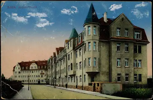 Ansichtskarte Riesa Sedanstrastraße 1916  gel. Feldpoststempel