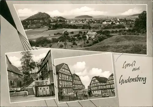 Ansichtskarte Gudensberg Mehrbildkarte mit 3 Ortsansichten 1970