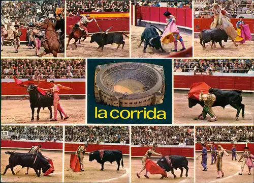 Ansichtskarte  Mehrbildkarte Spanien Stierkampf LA CORRIDA 1970