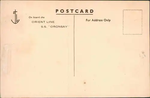 Hochsee Passagierschiff ORIENT LINE Schiff Ship S.S. ORONSAY 1950