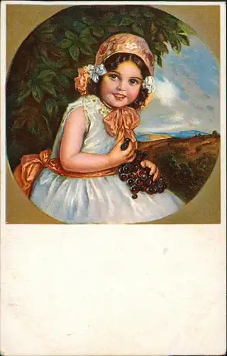 Künstlerkarte Gemälde Kunstwerk: DELILA Mädchen mit Trauben 1949