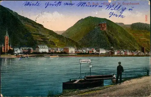 St. Goarshausen Panorama-Ansicht von St. Goar am Rhein aus gesehen 1925