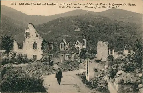 CPA Metzeral Wk1 zerstörter Ort 1916