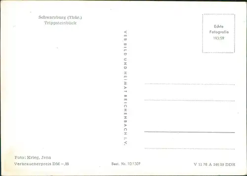 Ansichtskarte Schwarzburg Trippsteinblick 1959