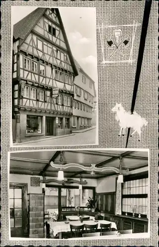 Mosbach (Baden) Gasthaus zum Lamm, Mosbach Bes. Georg Pröger-Erben 1960