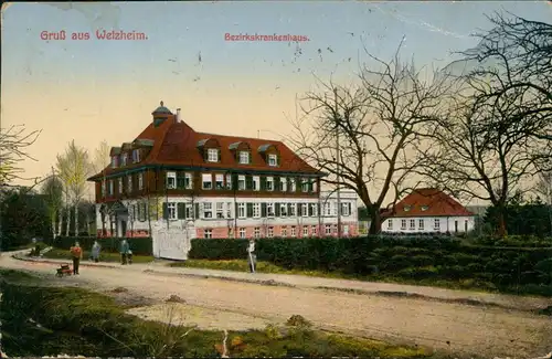 Ansichtskarte Welzheim Krankenhaus Bezirkskrankenhaus Gebäude-Ansicht 1929