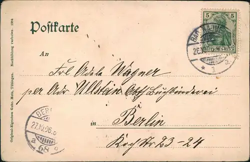 Ansichtskarte Bad Nauheim Kurpark - Künstlerkarte 1904