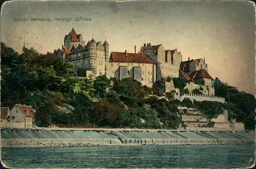 Ansichtskarte Bernburg (Saale) Schloß und Wehr 1911