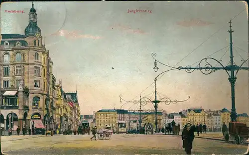 Ansichtskarte Hamburg Jungfernstieg 1911