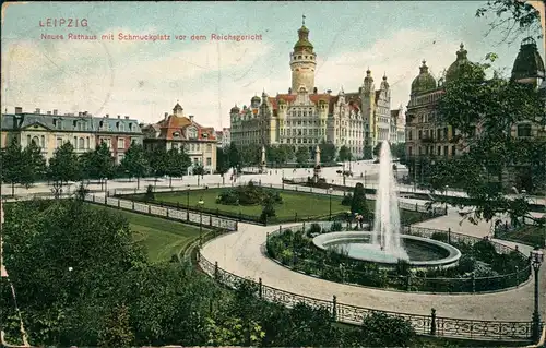 Ansichtskarte Leipzig Schmuckplatz 1907