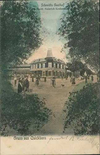 Ansichtskarte Quickborn Schmidts Gasthof Gartenanlage 1906
