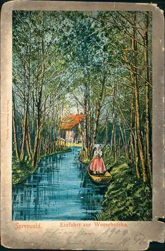 Lübbenau (Spreewald) Lubnjow Gaststätte Wotschofska Spreewald 1906