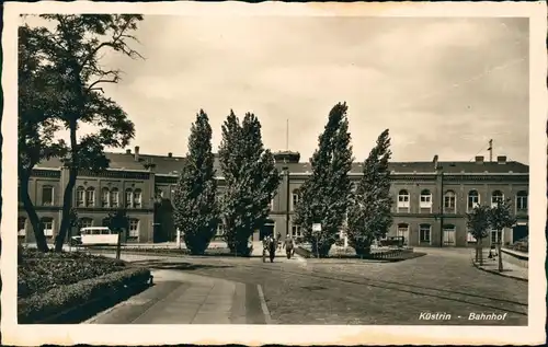 Postcard Küstrin Kostrzyn nad Odrą Bahnhof 1941  gel.