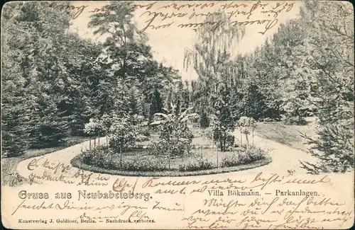 Ansichtskarte Babelsberg-Potsdam Villa Bökmann - Parkanlage 1907