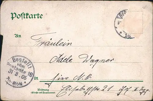 Burschenschaften / Studentenverbindungen Litho Scherkarte Leeres Glas 1905