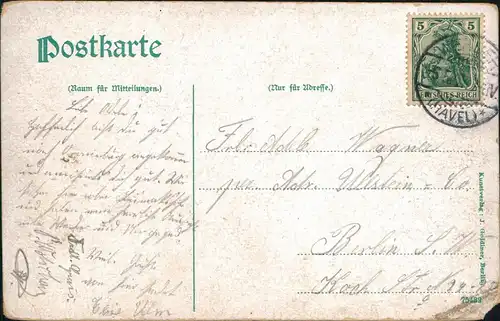 Ansichtskarte Werder (Havel) Baumblüte in der Ferne Restaurant 1912