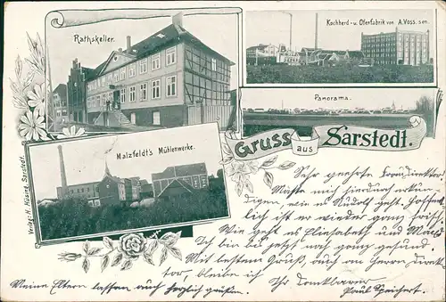 Sarstedt MB: Malzfeldt's Mühlenwerke. Kochherd-u. Ofenfabrik A.Voss. sen. 1899