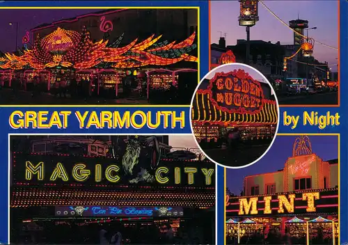 Yarmouth GREAT YARMOUTH MAGIC CITY by Night (Multi-View-Card) 1990