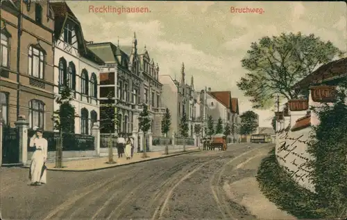 Ansichtskarte Recklinghausen Straßen Ansicht Bruchweg 1907