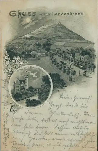 Ansichtskarte Litho AK Görlitz Zgorzelec Landeskrone 2 Bild 1898