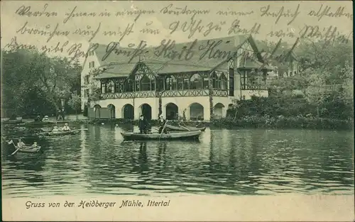 Ansichtskarte Haan Gruss von der Heidberger Mühle, Ittertal 1906