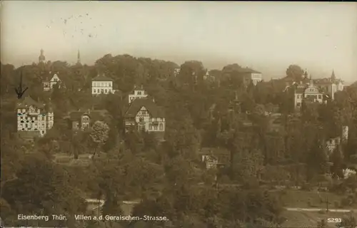 Ansichtskarte Eisenberg (Thüringen) Villen a.d. Geraischen-Strasse. 1933