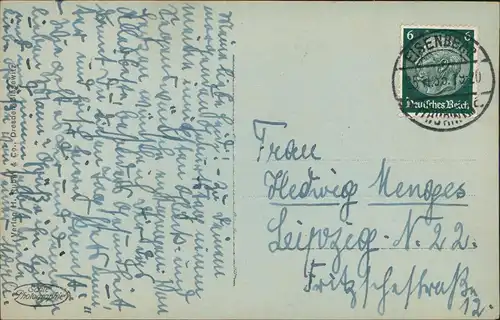 Ansichtskarte Eisenberg (Thüringen) Villen a.d. Geraischen-Strasse. 1933