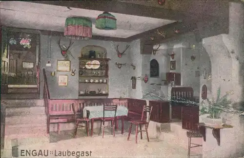 Ansichtskarte Laubegast-Dresden Weinstuben "Engau" - Gaststube 1913