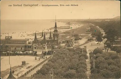 Ansichtskarte Heringsdorf Usedom Strandpanorama, Blick nach Ahlbeck 1912