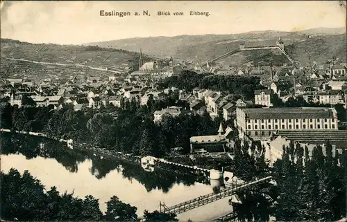 Ansichtskarte Esslingen Blick vom Eisberg 1911