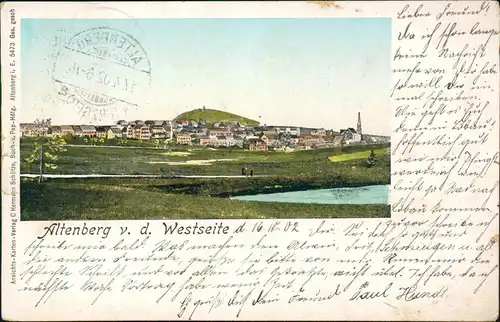 Ansichtskarte Altenberg (Erzgebirge) Stadt von der Westseite 1902
