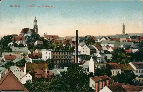 Ansichtskarte Kamenz Kamjenc Blick vom Eulenberg. 1912