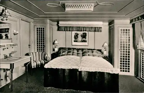 Luxuskabine eines Dampfers Schiff der Hamburg-Amerika Linie 1940