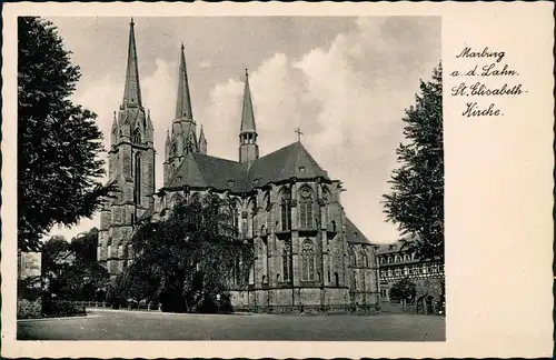Ansichtskarte Marburg an der Lahn Elisabethkirche St. Elisabeth-Kirche 1948