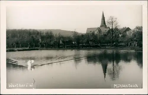 Ansichtskarte .Nordrhein-Westfalen Werther in Westfalen Mühlenteich 1940