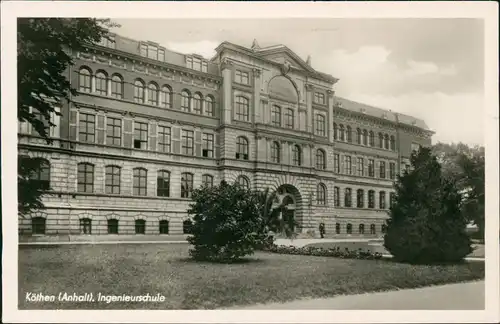 Ansichtskarte Köthen Köthen (Anhalt), Ingenieurschule 1990/1952