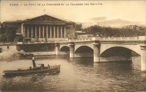 CPA Paris PONT DE LA CONCORDE ET LA CHAMBRE DES DÉPUTÉS 1910